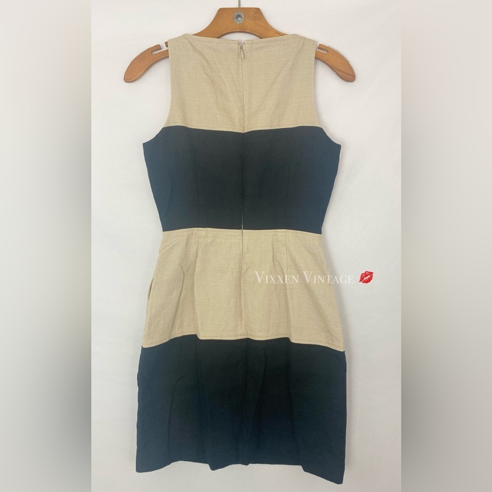 BANANA REPUBLIC 'WOVEN SLEEVELESS COLORBLOCK DRESS' IN BLACK COMBO - Picture 5 of 5